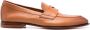 Santoni flat-sole leather loafers Brown - Thumbnail 1