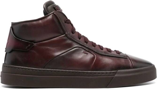 Santoni Gilby leather sneakers Red