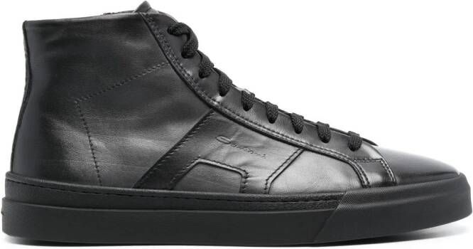 Santoni Gong high-top leather sneakers Black