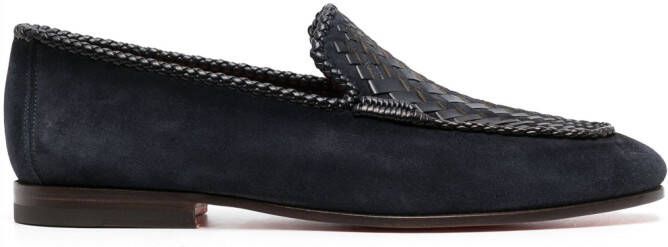 Santoni Gough interwoven-design loafers Blue