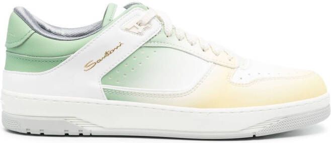Santoni gradient-effect lace-up sneakers White