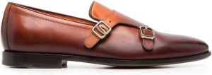 Santoni gradient-effect monk shoes Brown
