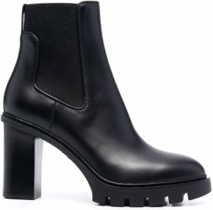 Santoni high-heel leather boots Black