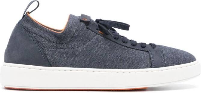 Santoni knitted panelled sneakers Blue
