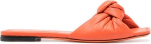Santoni knot-detail leather sandals Orange