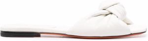 Santoni knot-strap leather slide sandals White