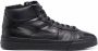 Santoni Lace-up high-top leather sneakers Black - Thumbnail 1