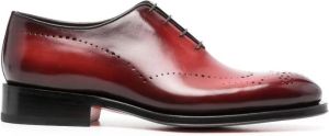Santoni lace-up leather brogues Red