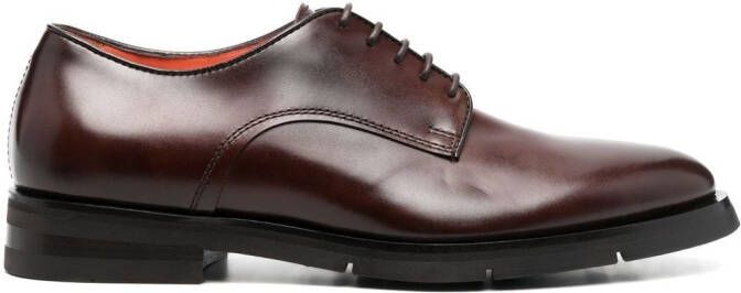 Santoni lace-up leather derby shoes Brown