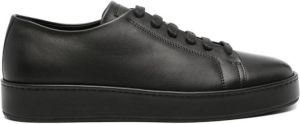 Santoni lace-up leather sneakers Black