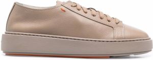 Santoni lace-up leather sneakers Brown