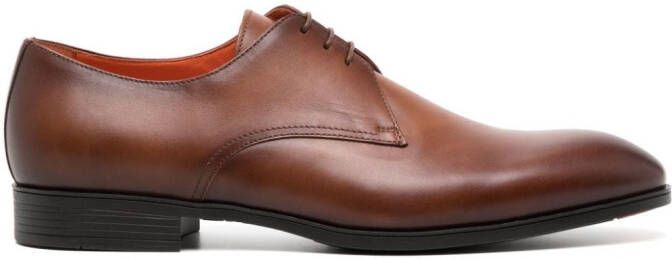 Santoni lace-up low-heel derby shoes Brown