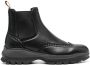 Santoni leather brogue Chelsea boots Black - Thumbnail 1