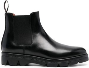 Santoni leather chelsea boots Black