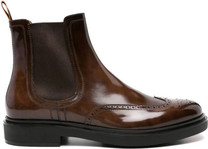 Santoni leather chelsea boots Brown