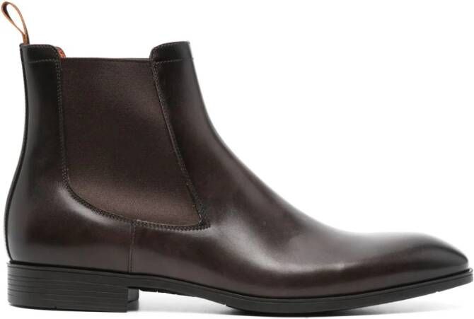 Santoni leather Chelsea boots Brown