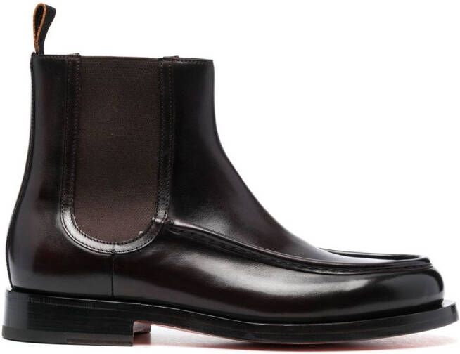 Santoni leather Chelsea boots Red