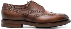 Santoni leather Derby brogue shoes Brown