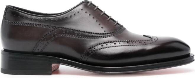 Santoni leather lace-up brogues Brown