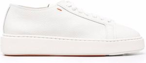 Santoni leather lace up trainers White