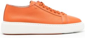 Santoni leather low-top sneakers Orange