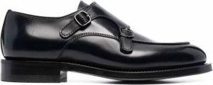 Santoni leather monk shoes Black