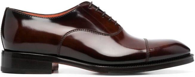 Santoni leather oxford shoes Brown