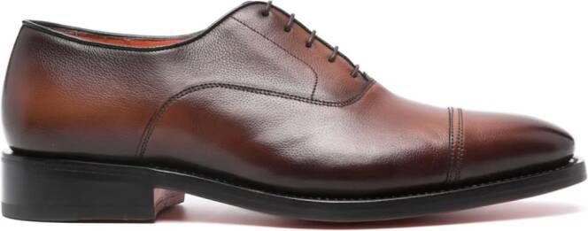 Santoni leather Oxford shoes Brown