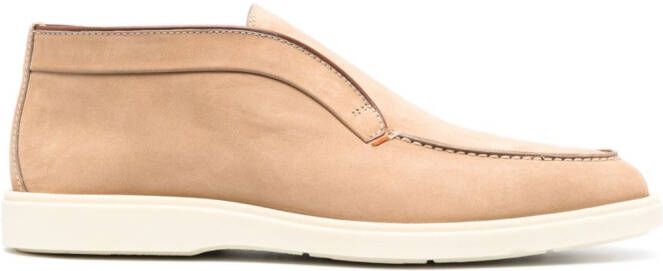 Santoni leather slip-on boots Neutrals