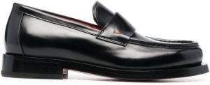 Santoni leather slip-on loafers Black