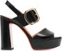 Santoni logo-buckle block-heel sandals Black - Thumbnail 1