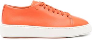 Santoni logo-print low-top sneakers Orange