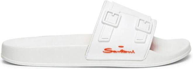 Santoni logo-print slides White