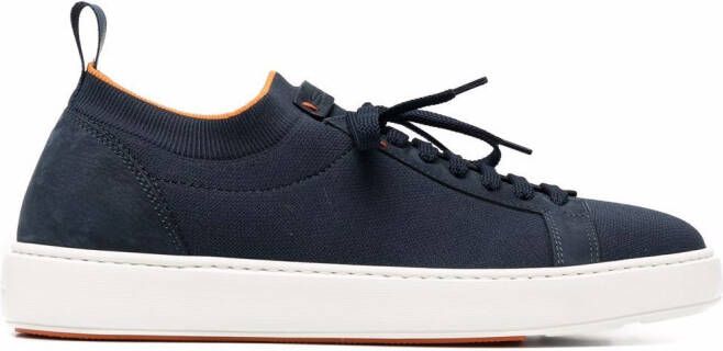 Santoni low-top leather sneakers Blue