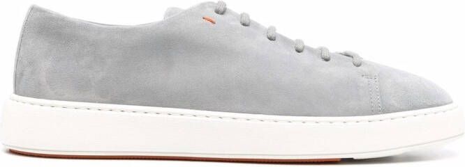 Santoni low-top suede sneakers Grey