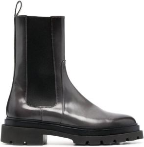 Santoni metallic-leather Chelsea boots Grey