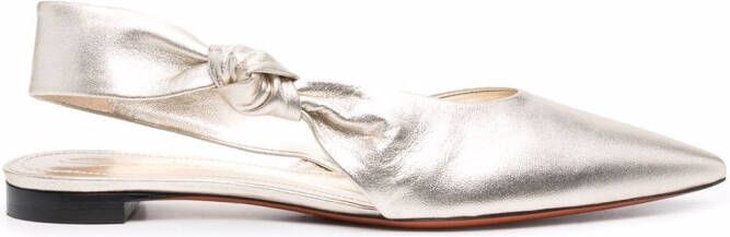 Santoni metallic leather sandals Gold