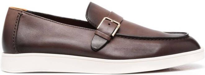 Santoni monk strap loafers Brown