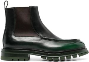 Santoni ombré-effect leather Chelsea boots Green