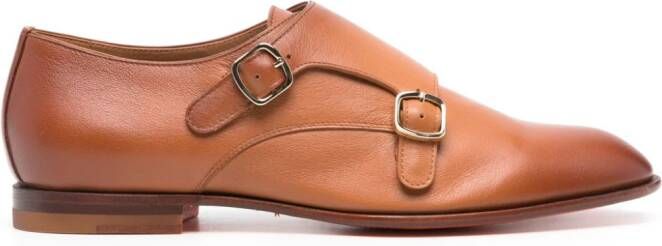 Santoni ombré-effect monk shoes Brown