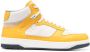 Santoni panelled hi-top leather sneakers Yellow - Thumbnail 1