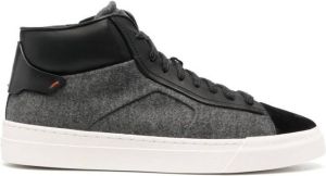 Santoni panelled high-top sneakers Grey