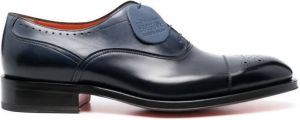 Santoni panelled leather Oxford shoes Blue