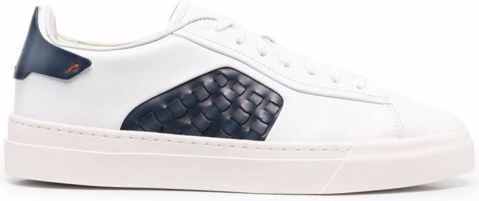 Santoni panelled low-top sneakers White