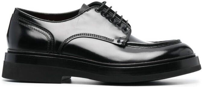Santoni patent leather 40mm derby shoes Black