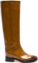 Santoni patent leather knee-high boots Brown - Thumbnail 1