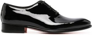 Santoni patent leather oxford shoes Black
