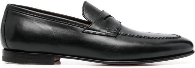 Santoni Penny leather loafers Black