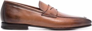 Santoni Penny leather loafers Brown