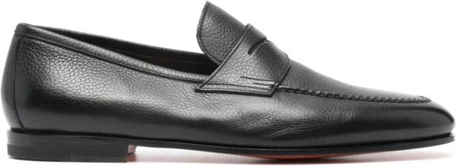Santoni penny-slot leather loafers Black